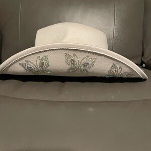 Elegant White Embellished Women's Hat